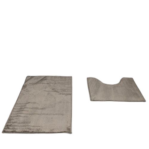 Набір килимків для ванної кімнати 2шт 50*80см+40*50см U-виріз Полоса Smile бежевий поліпропілен Дариана Житомир - фото 1