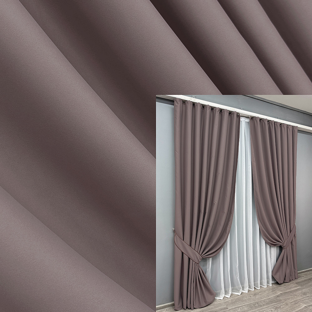 Комплект готових штор VR-Textil Блекаут Midnight № 1233ш Бурий 150х270 см 2 шт (33-0210) Київ - фото 9