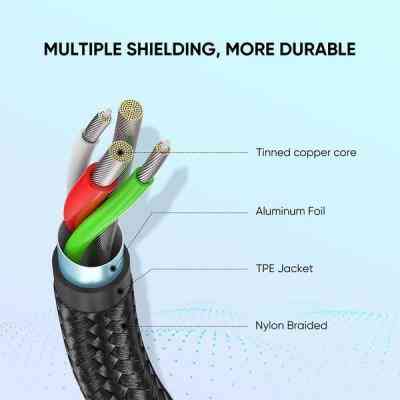 Дата кабель USB 2.0 AM to Type-C 2.0m US288 Aluminum Braid Black Ugreen (60128) Винница