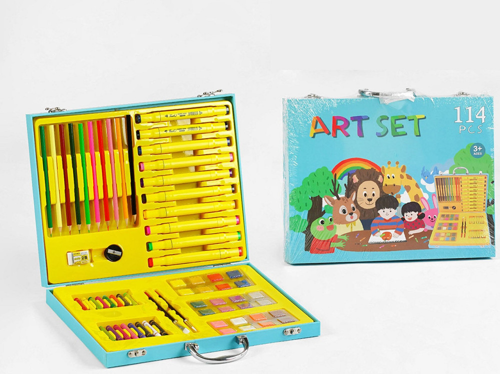 Набір для малювання у валізі 114 елементів Блакитний (C 61550) Чернигов - изображение 1