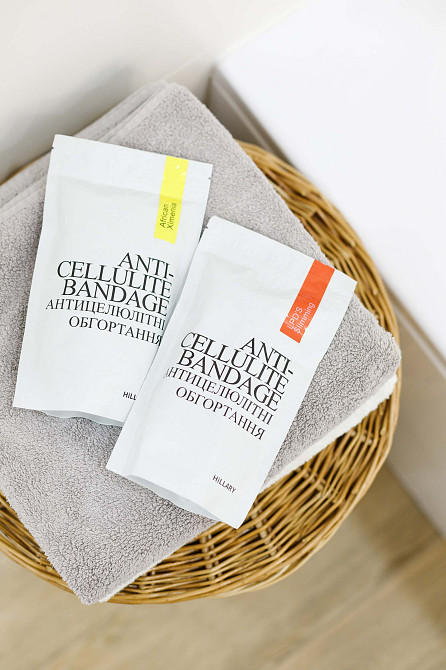 Набор Антицеллюлитные обертывания + жидкость с маслом ксимении Anti-cellulite African Ximenia (12 процедур) Hillary Киев - изображение 5