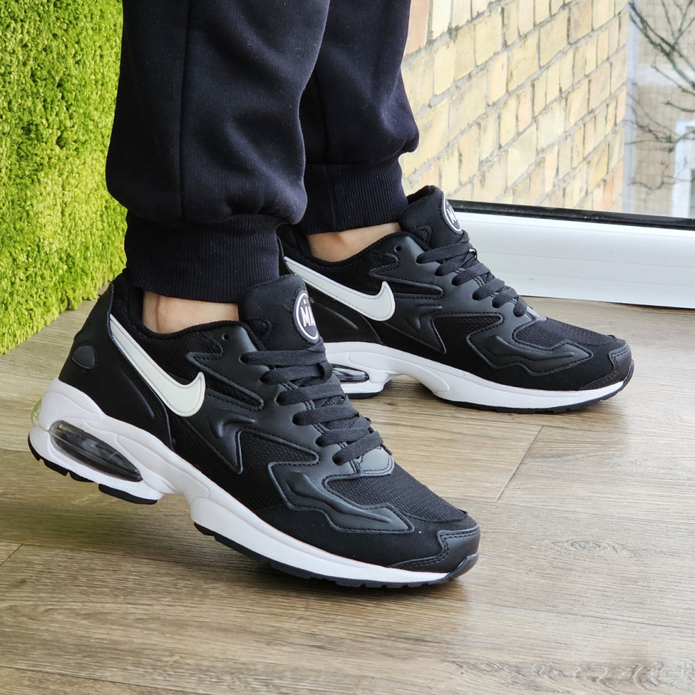 Чоловічі Чорні Кросівки Nike 90 Air Max 2 Шкіряні Найк для бігу (розміри: 42,43,44) Відео Огляд 94-2 Дніпро - фото 5