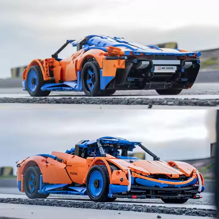 Конструктор спортивна машина Pagani на управлінні на 1883 деталі, колір синій з помаранчевим Кам'янець-Подільський - фото 6