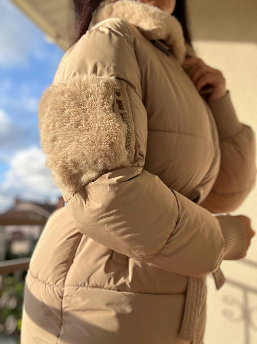 Куртка женская Snow Passion 6211 пилот с поясом мех удлиненная бежевая, бежевый, 46 Киев - изображение 17