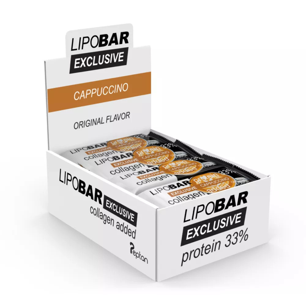 Протеїновий батончик Lipo Bar Exclusive  20 x 50 g  (CAPPUCINO) Луцьк - фото 1