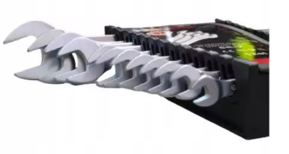 Набір ріжково-накидних ключів OX-3231, 12 шт 6-22 мм, міцна сталь, пластиковий тримач для зберігання Одеса - фото 6