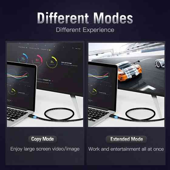 Кабель HDMI M - M, 10.0 м, V1.4, 4K/HD 60Гц, PVC type, чорний, Vention Винница