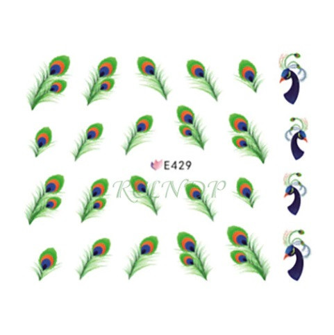 Наклейка на нігті "Пір'я павича" Київ - фото 1