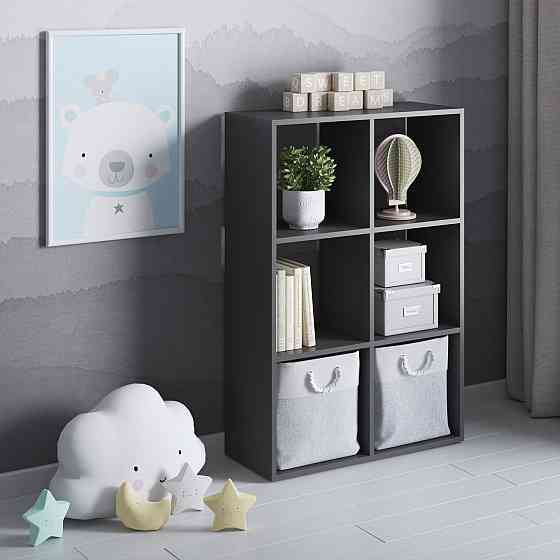 Полка для книг VAYS, cтеллаж для дома на 6 ячеек M-58 Антрацит Львов