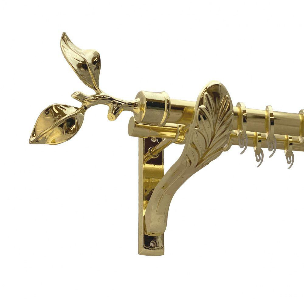 Карниз Orvit Листок Троянди металевий дворядний ретро гладка труба кільце фасонне металеве Золото 25\19 мм 200 см (00-00009659) Львів - фото 1