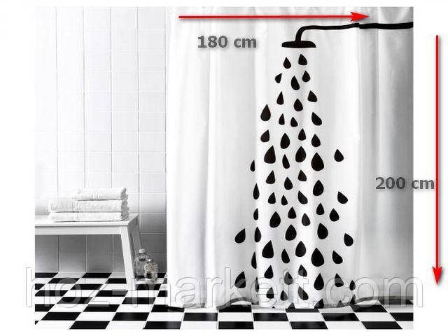 Тканевая шторка для душа Тропик 180 х 200 см Турция ромашка Харьков - изображение 2