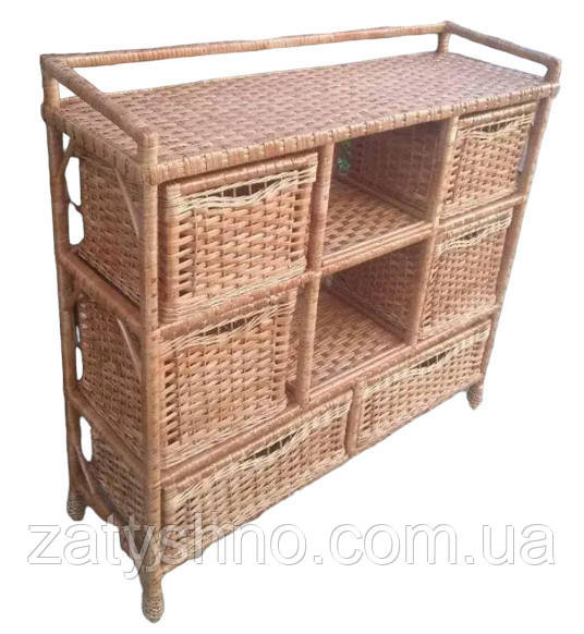 Комод большой плетеный на 6 шуфляд и 2 полки из лозы Киев - изображение 1