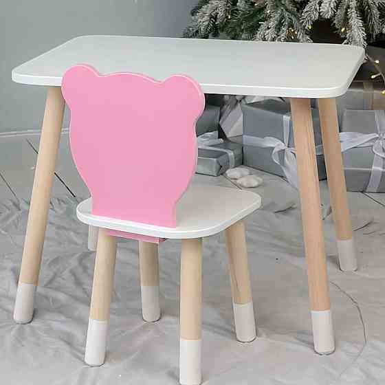 Деревянный комплект детский столик и стульчик, красивая детская мебель для развития творчества и игр малышу Киев
