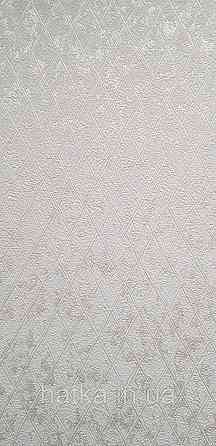 Шпалери вінілові на флізеліні Marburg Aura метрові смуги сіточкою структурні білі сріблясті Київ