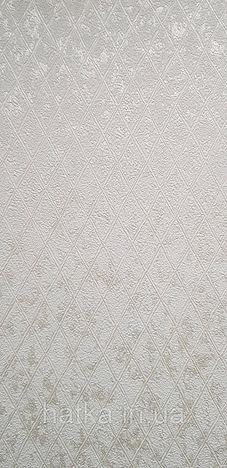 Шпалери вінілові на флізеліні Marburg Aura метрові смуги сіточкою структурні білі сріблясті Київ - фото 1