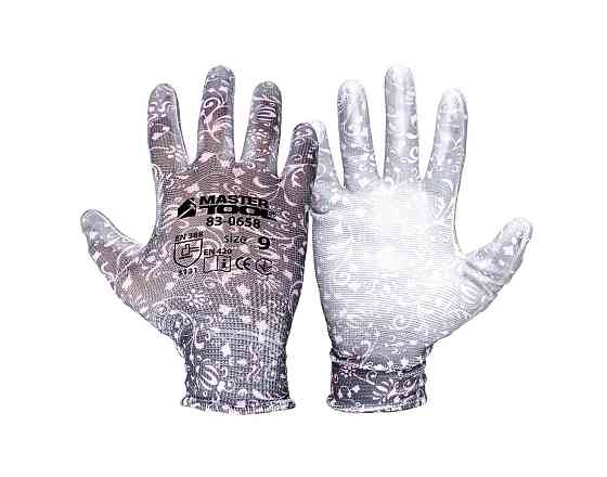 MASTERTOOL Рукавички безшовні трикотажні MASTERTOOL "Орхідея" з поліуретановим покриттям долоні Коломия