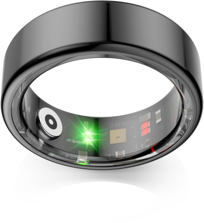 Смарт-кільце Smart Ring SSR-03 Black розмір 10, фітнес-трекер, моніторинг пульсу, SpO2, сну, активності, водозахист 5ATM, зарядний Київ