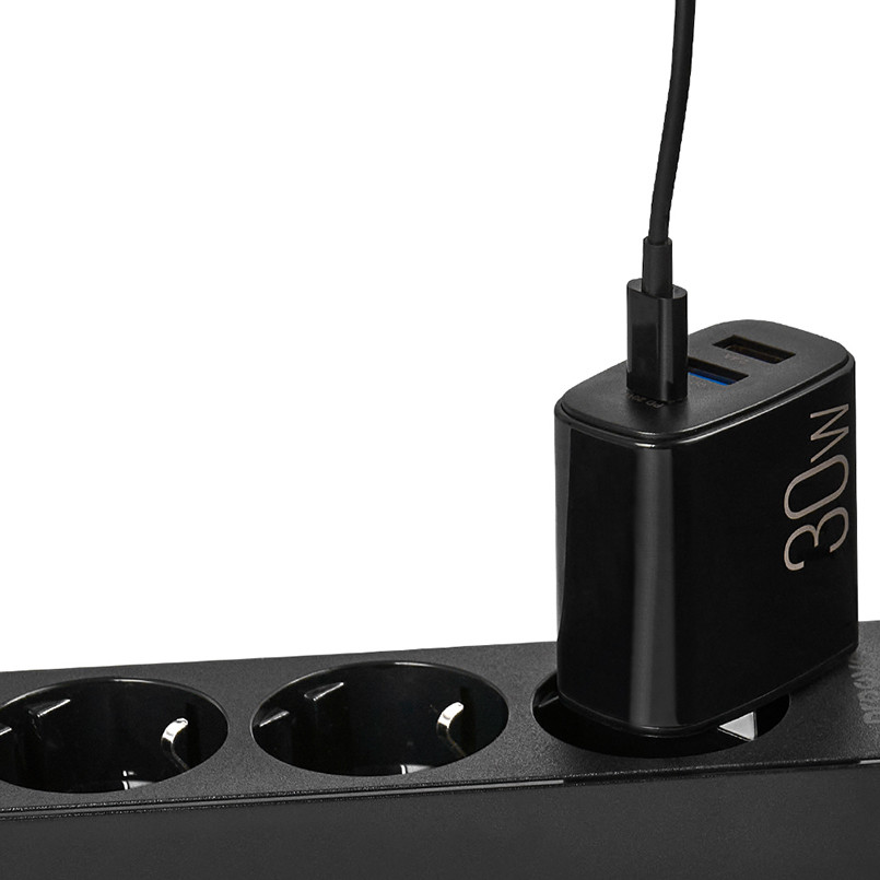 Сетевое зарядное устройство Brevia ePower PD20W+QC18W+12W черный Львов - изображение 4