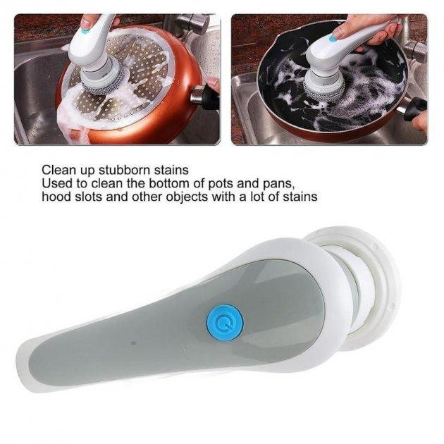 Акумуляторна щітка для миття зі змінними насадками Electric Cleaning Brush Чернівці - фото 8