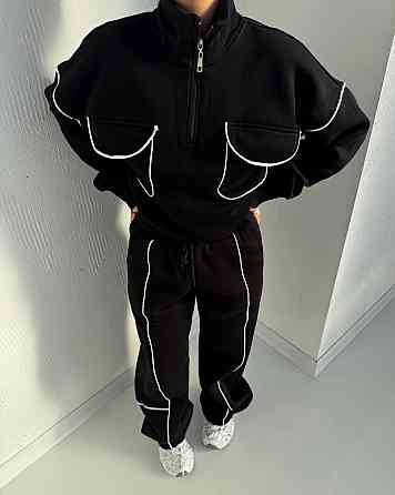 Жіночий теплий костюм з кантом тринитка на флісі 46/48 Одеса