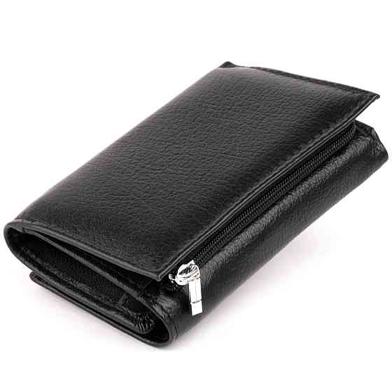 Горизонтальное портмоне из кожи унисекс на магните ST Leather 19331 Черное Киев