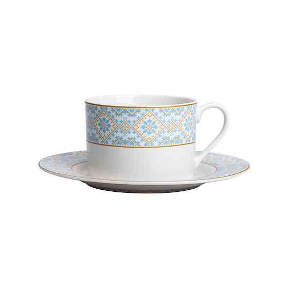 Чашка фарфоровая с орнаментом 250 мл, белая HP-7-741 Киев