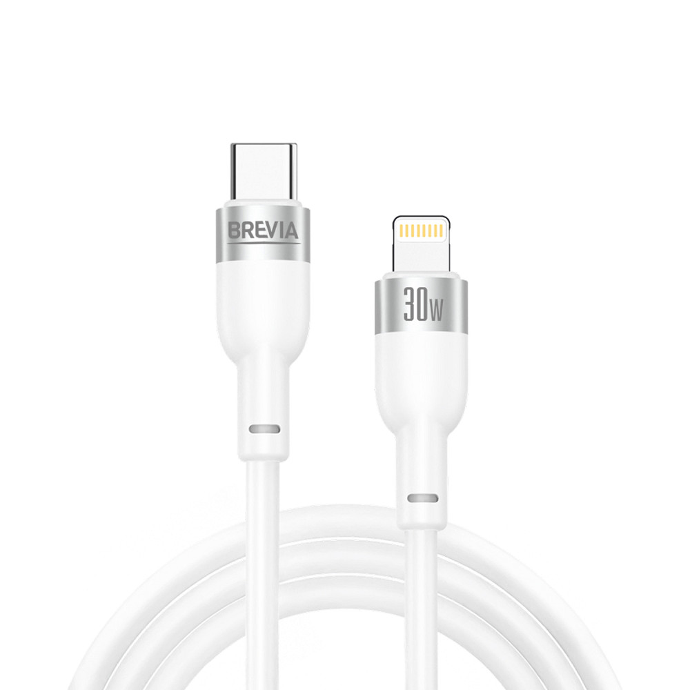 Кабель Brevia Type-C to Lightning 30W 1,2м, білий ZIP (52120WCLZ1) Львів - фото 1