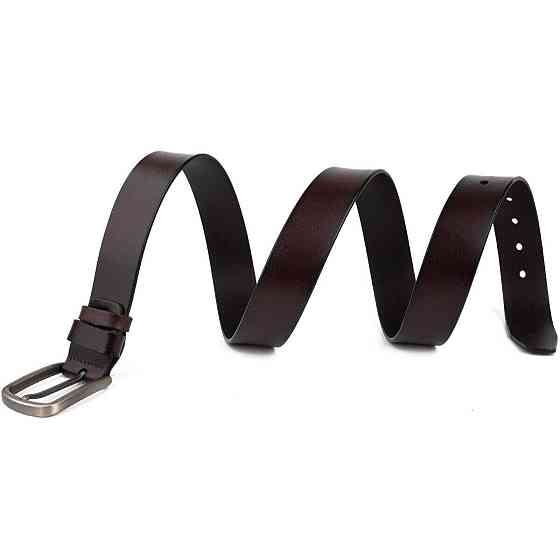 Ремень мужской с затемненной пряжкой механика Vintage 20315 Коричневый Киев