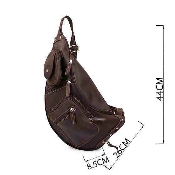 Шкіряна чоловіча вінтажна сумка через плече Vintage 20373 Коричневий Київ