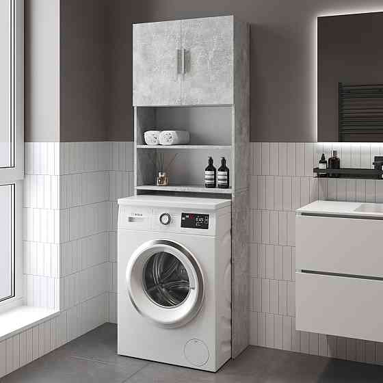 Тумба под стиральную машину VAYS M-107, шкаф в ванную, ЛДСП, 64×25×190 см Львов