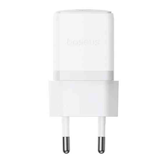 Сетевое зарядное устройство с кабелем Baseus Palm Fast Charger 1C 20W EU Moon White set USB-C to iP 20W 1m Одесса