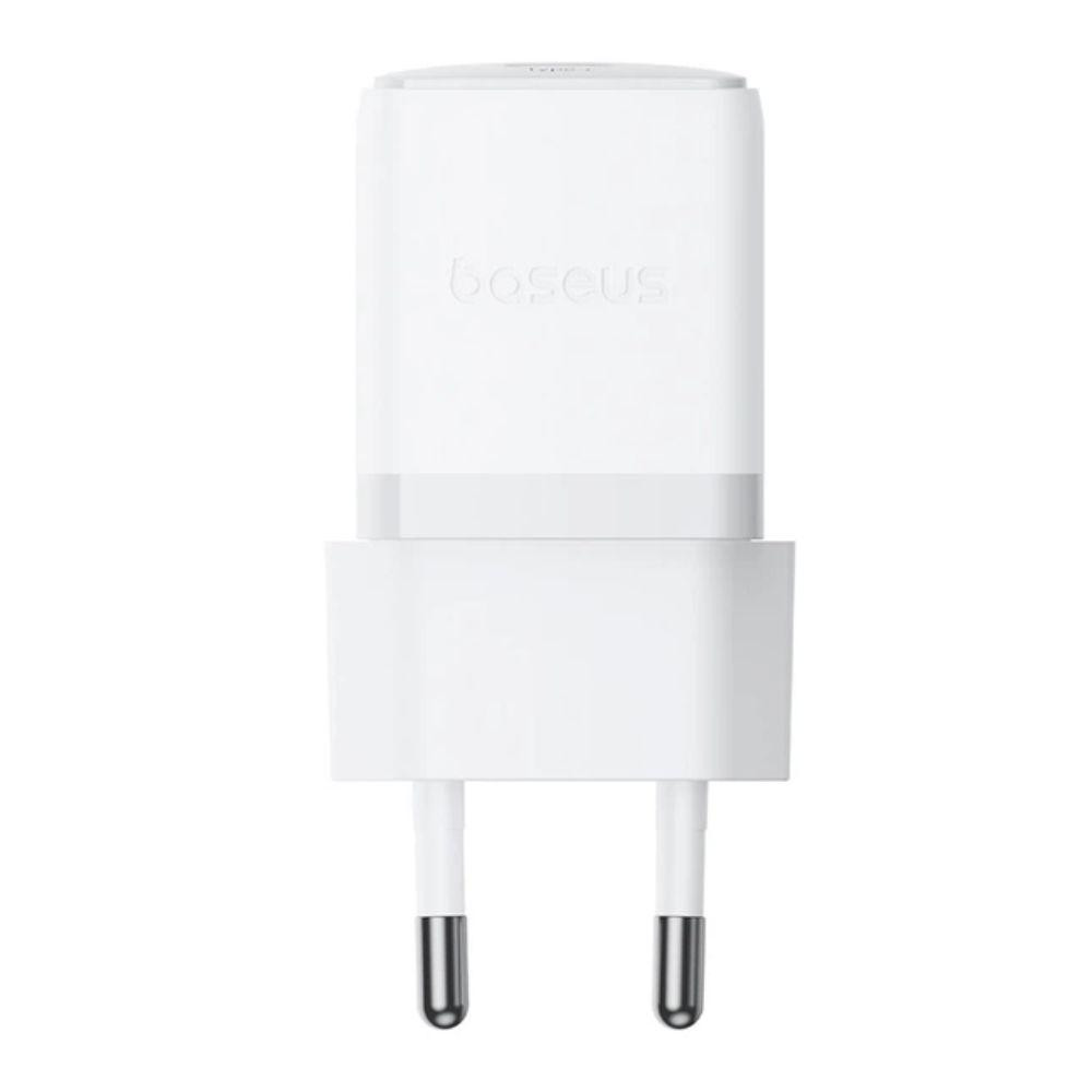 Сетевое зарядное устройство с кабелем Baseus Palm Fast Charger 1C 20W EU Moon White set USB-C to iP 20W 1m Одесса - изображение 1