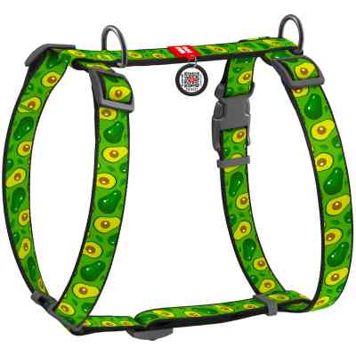 Шлей для собак WAUDOG Nylon с QR паспортом анатомическая H-образная "Авокадо" M (5550) Винница