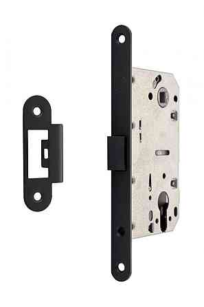 Замок для міжкімнатних дверей Gavroche GR 85K-EC ( безшумний) Black чорний зі зворотньою планкою Київ
