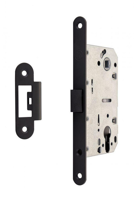 Замок для міжкімнатних дверей Gavroche GR 85K-EC ( безшумний) Black чорний зі зворотньою планкою Київ - фото 1