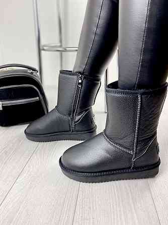 ITTS Угги жіночі ITTS чорні натуральна шкіра высота 19 см размеры 36-41 (5808-8) Коломыя