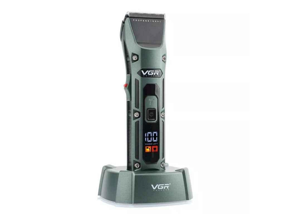 Машинка для подстригания 5Вт Аккумулятор (clipper) VGR V-696, 4 насадки, LED display ТМ VGR Киев - изображение 1