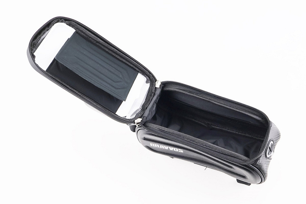 Сумка на раму (жорсткий чохол) з водонепроникним відділенням для смартфона 230х100х110мм, сонцезахисний козирок, кріпл. на липучці, вологозахисна Киев - изображение 3