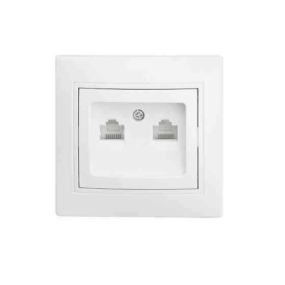 Розетка BW-2008 2-на комп'ютерна біла Коломия