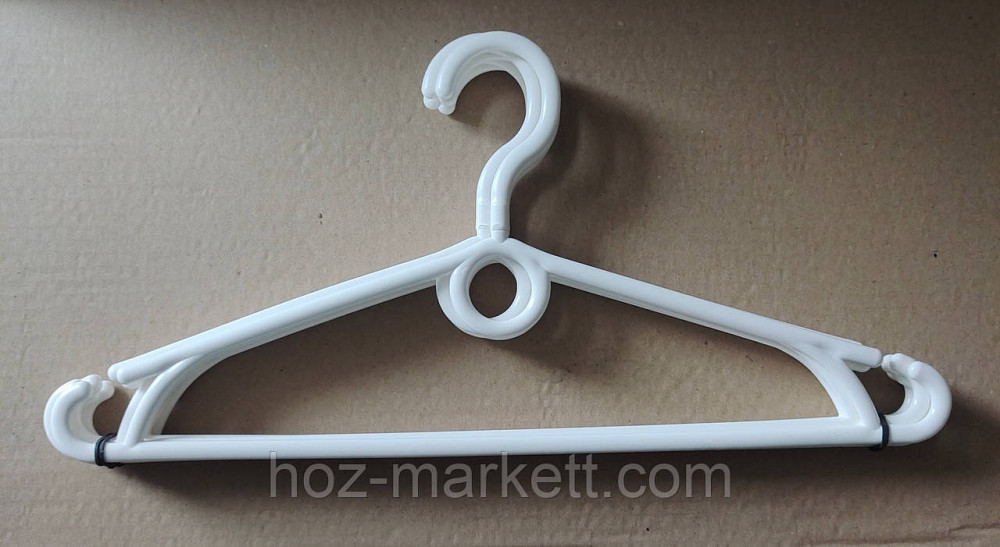 Вешалки плечики тремпель пластиковый с поворотным крючком белый 40 см 5 шт уп Польша Харьков - изображение 1