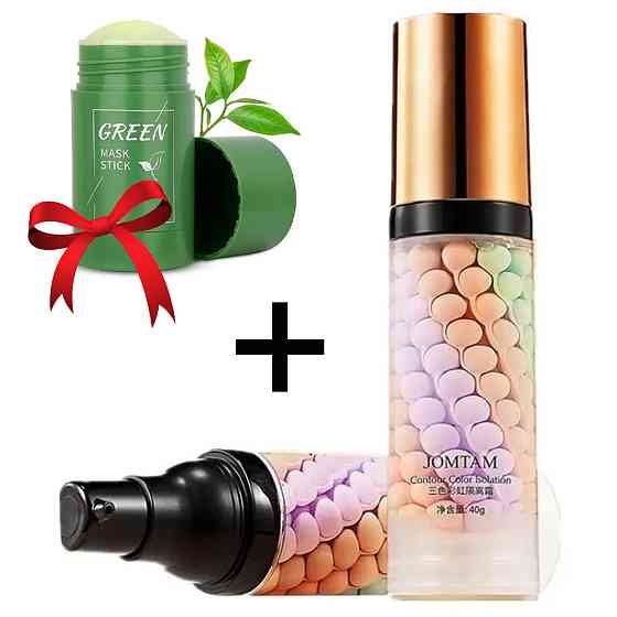 База під макіяж 3в1 Jomtam, 40мл + Подарунок Очищувальна маска-стік / Триколірна матуюча основа під макіяж Київ