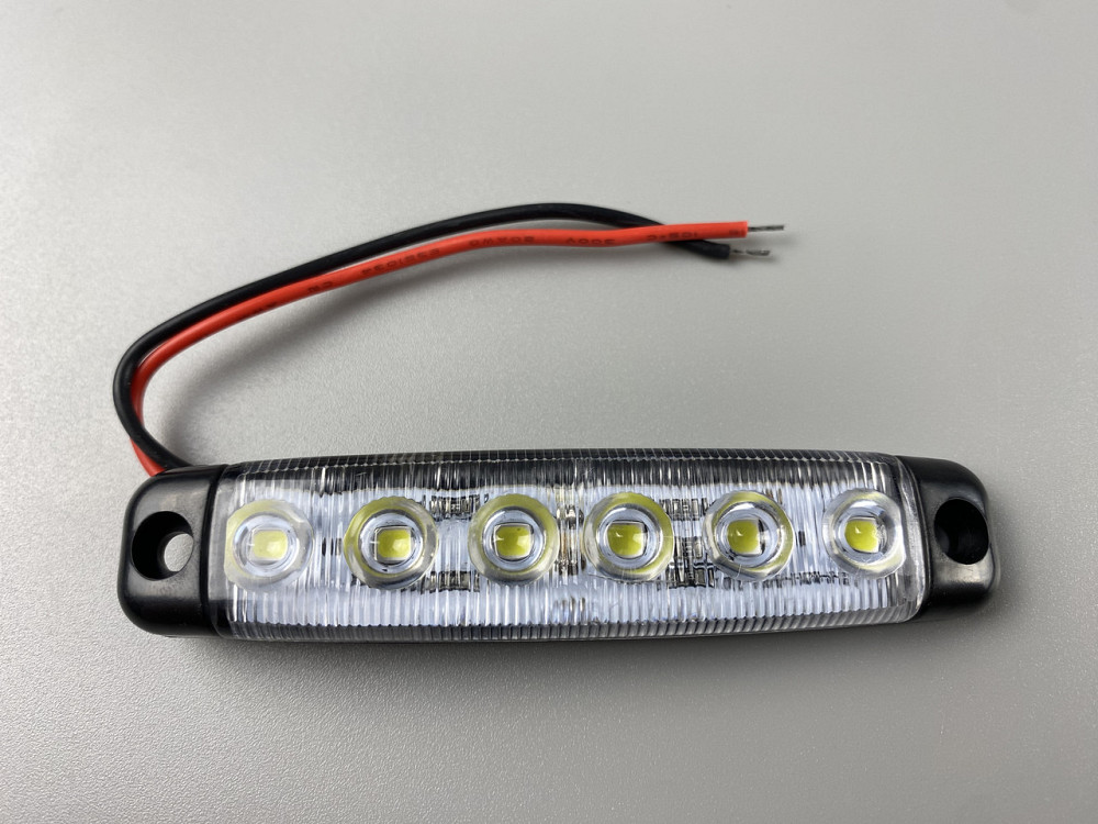 Ліхтар LED габаритний світлодіодний 24V IP67 6 led діодів SMD білий , оптична лінза + кріплення для авто Мукачево - фото 7