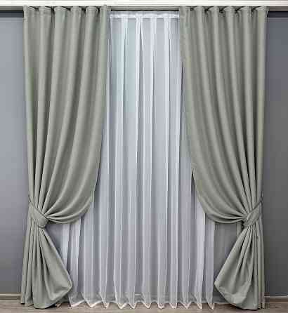 Комплект готовых штор VR-Textil Блэкаут двусторонний Eclipsе № 1790ш Сатин 200х270 см 2 шт (32-107) Киев