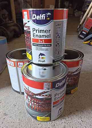 Грунт-эмаль по ржавчине 3 в 1, темно-коричневая, ТМ «Delfi» - 2,8 кг. Харьков