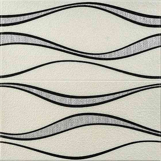 Самоклеюча 3D панель 700x700x5мм Білі хвилі (195) SW-00000767 Київ