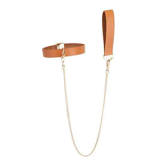 Поводок LOCKINK Tied Collar with Leash Set - Brown Sex Aura Київ