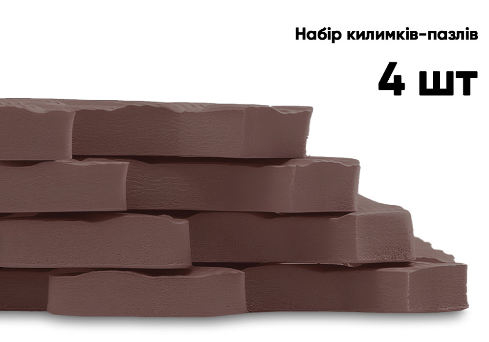 Татамі мат EasyFit SwallowTail 4 шт (60х60х1 см) пазл хвіст ластівки коричневий Коломия - фото 5