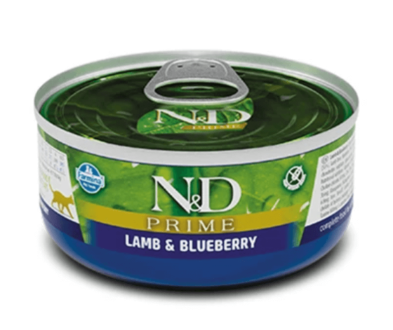 Вологий корм Farmina N&D Grain Free Prime Lamb Adult для котів, беззерновий з ягням та чорницею 70 г Київ