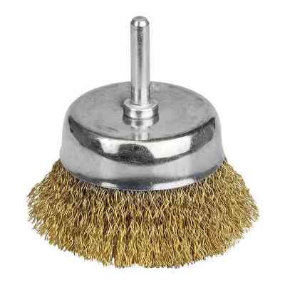 Щетка для электроинструмента Sigma проволочная чашеобразная 100мм хвостовик 6мм латунированная 9015101 (9015101) Винница