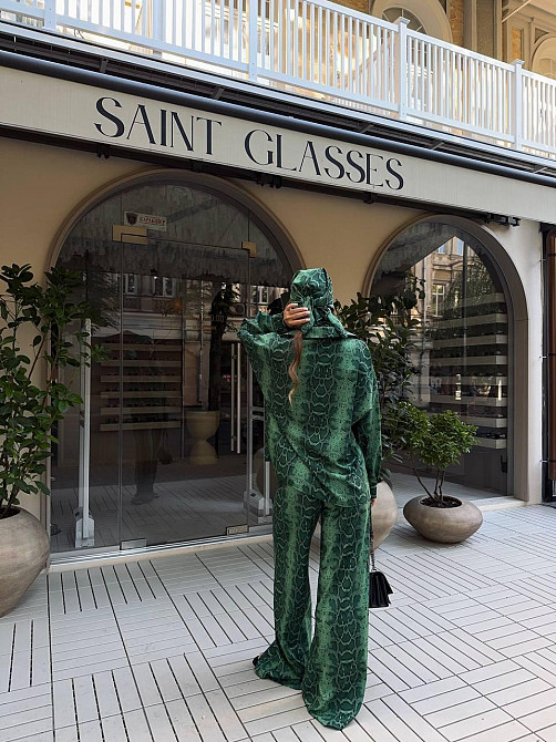 Жіночий стильний літній костюм двійка  софт принт Одеса - фото 6